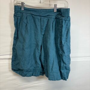 Athleta Playa Linen Bermuda Shorts 100% Linen Women Size 10